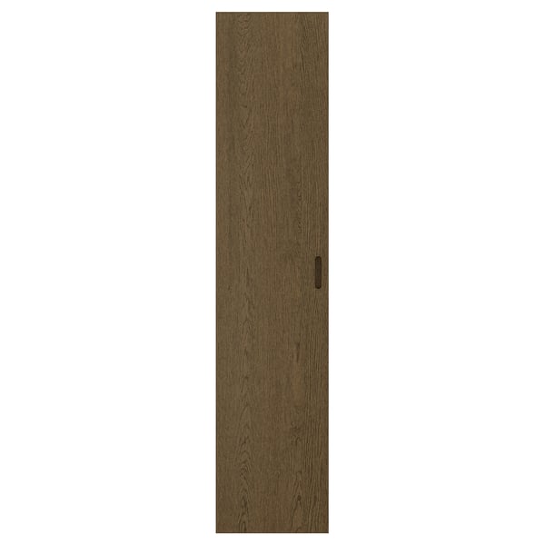 A TONSTAD door with a brushed oak veneer finish in a light brown colour, featuring a solid wood handle.