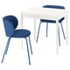 TONSTAD / KRYLBO Table and 2 chairs, off-white/Tonerud blue, 80/120x70 cm
