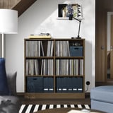TONSTAD Shelving unit, brown stained oak veneer, 121x37x120 cm