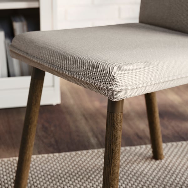 TONSTAD / TONSTAD Table and 4 chairs, brown oak veneer/Fridtuna light beige brown oak effect, 150x80 cm
