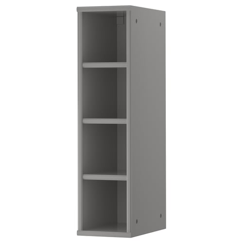 Grey TORNVIKEN cabinet, open, square, fiberboard with acrylic paint.