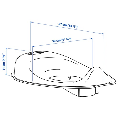 Illustration with measurements for the product: TOSSIG.