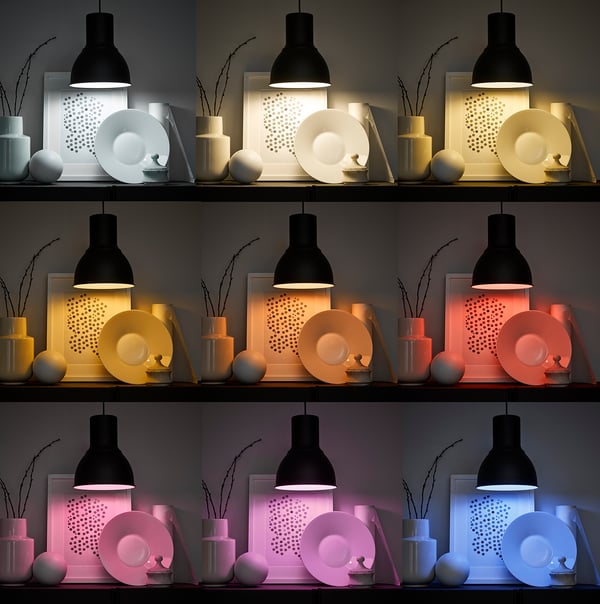TRÅDFRI / STYRBAR Starter kit, smart wireless dimmable/colour and white spectrum globe, E14