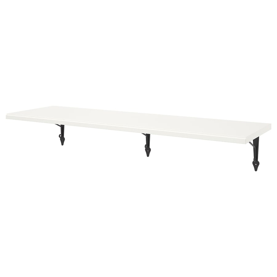 TRANHULT / KROKSHULT wall shelf, white stained aspen, 120x30 cm IKEA