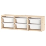 TROFAST Wall storage, light white stained pine/white, 93x21x30 cm