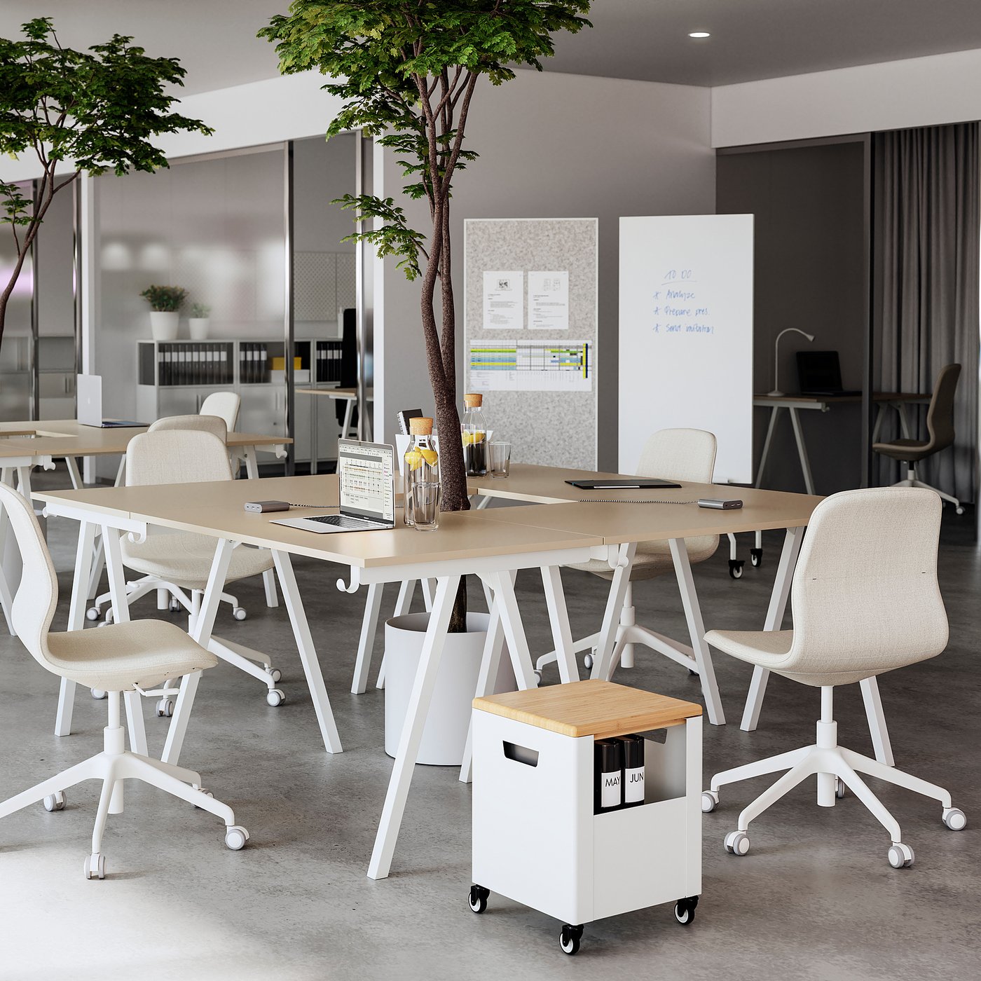 TROTTEN desk, beige/white, 160x80 cm - IKEA