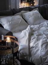 TRUBBTÅG Duvet cover and 2 pillowcases, white, 240x220/50x80 cm