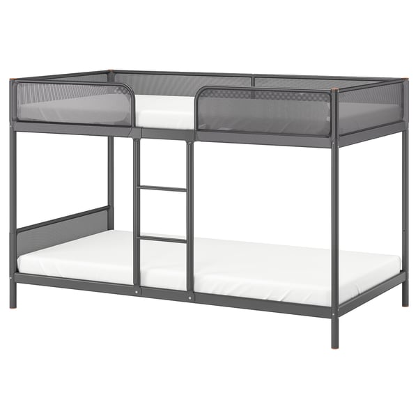 TUFFING Bunk bed frame, dark grey, 90x200 cm