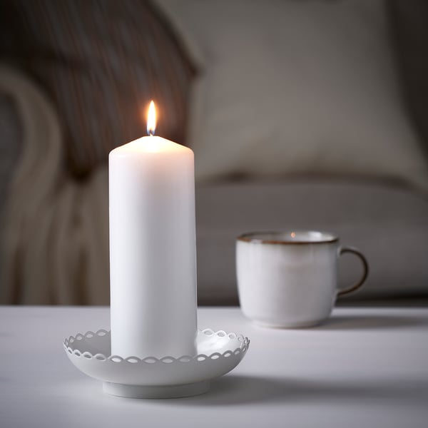 TURTURDUVA Candle holder, off-white, 4 cm