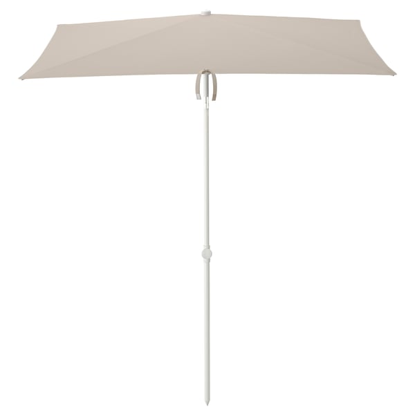 TVETÖ Parasol, tilting/grey-beige white, 180x145 cm