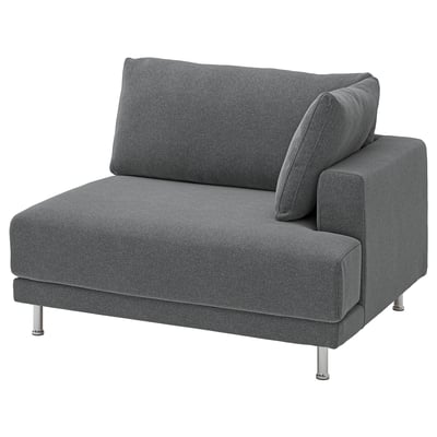 UPPÅKRA 1.5-seat module, with armrest right/Johanneshov dark grey