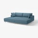 UPPÅKRA blue sectional sofa, modern design, sink- in comfort, sturdy steel legs.