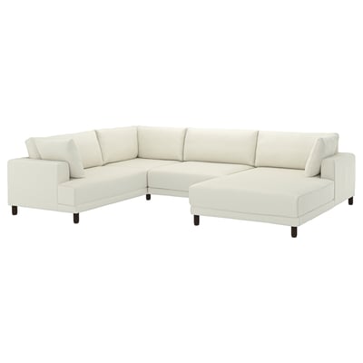 UPPÅKRA U-shaped sofa, 4,5-seat, with chaise longue, right/Axvall off-white