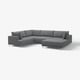 Modern grey UPPÅKRA sectional sofa, clean design, chunky cushions, chrome legs.