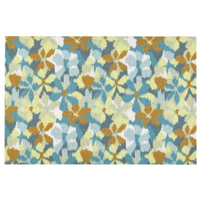 VÄLFÄRD Door mat, flower/multicolour, 40x60 cm