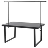 VÄRMANSÖ / HELGEÖ Table with decorating rod, outdoor dark grey/black, 161 cm