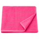 Bright pink VÅGSJÖN bath towel, rectangular, soft cotton, ribbed texture.