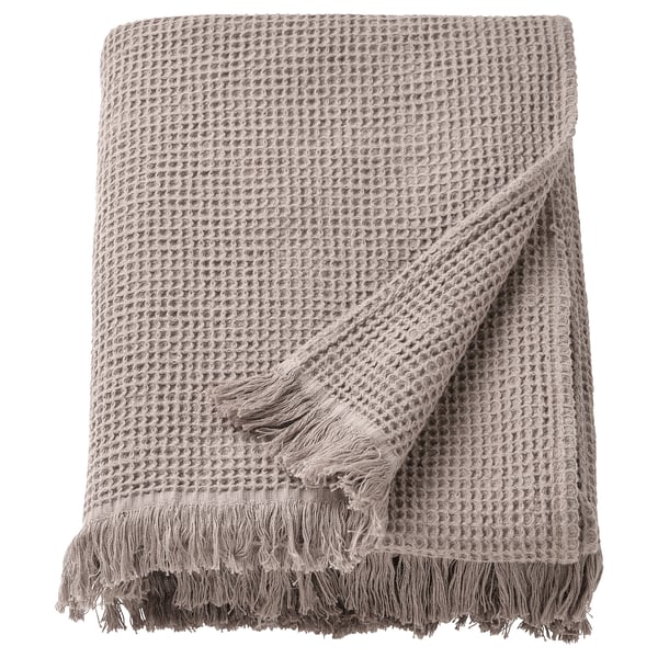 VALLASÅN Bath sheet, light grey/brown, 100x150 cm