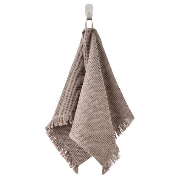 VALLASÅN Hand towel, light grey/brown, 40x70 cm