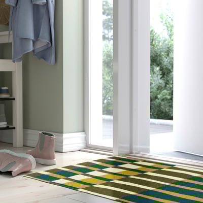 VALVBRO Door mat, multicolour/stripe, 60x90 cm