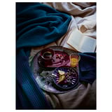 VÅRELD Bedspread, dark blue, 230x250 cm