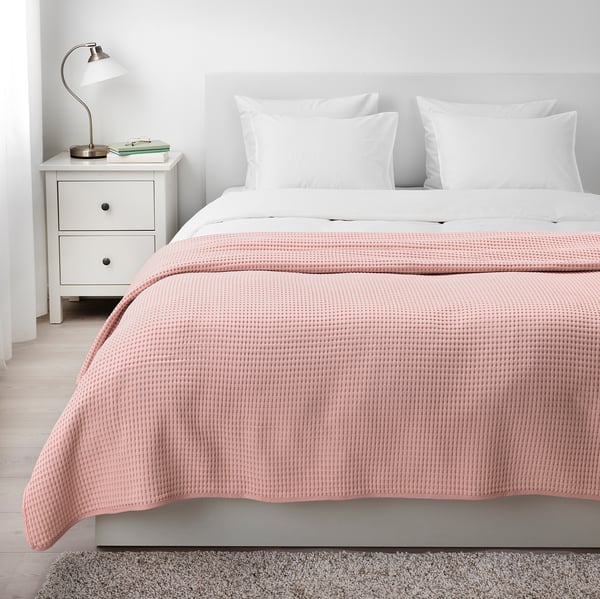 VÅRELD Bedspread, light pink, 230x250 cm