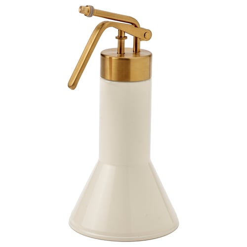 VATTENKRASSE spray bottle, cream with gold, stylish, conical shape, great for plants.