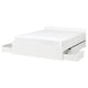A white VIHALS bed frame with four built-in storage drawers, offering practical and stylish bedroom organisation.