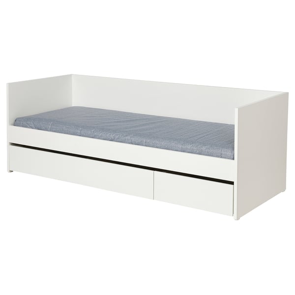 VIHALS Day-bed with storage/1 mattress, white/Ågotnes firm, 80x200 cm