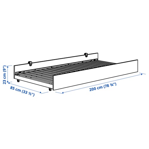Illustration with measurements for the product: VIHALS.