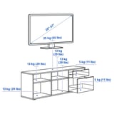 VIHALS TV bench, white, 146x37x50 cm
