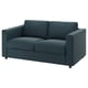 VIMLE teal sofa, modern design, 2-seater, fabric in recycled polyester.