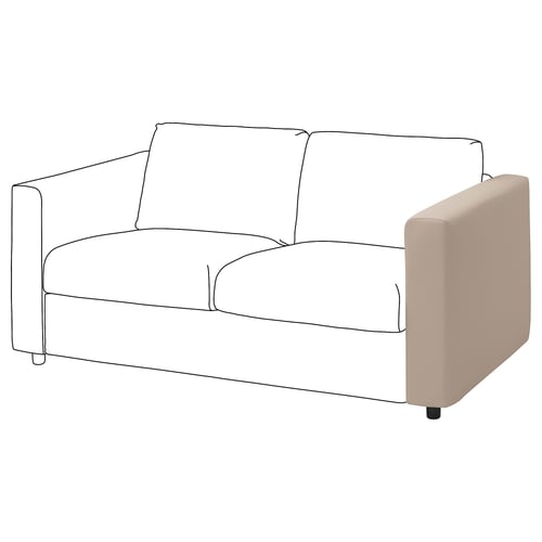 VIMLE sofa: modern, beige, fabric-covered, 2-seater, minimalist design.