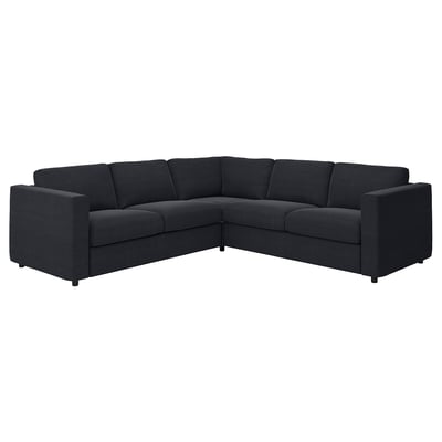 VIMLE Corner sofa, 4-seat, Saxemara black-blue