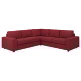 VIMLE Corner sofa, 4-seat, with wide armrests/Lejde red/brown