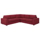 Option: VIMLE Corner sofa, 4-seat, with wide armrests/Lejde red/brown