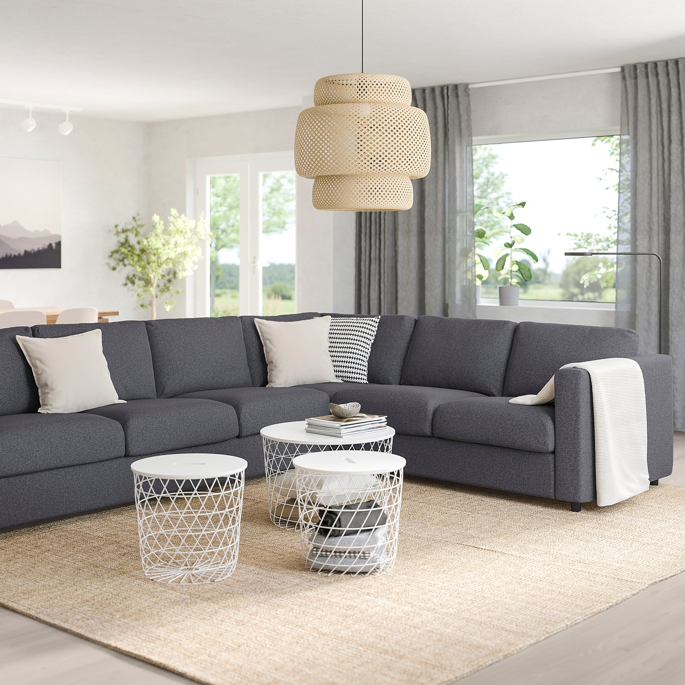 IKEA VIMLE コーナーソファ グレー VIMLE corner sofa, 5-seat, Gunnared medium grey - IKEA