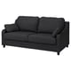 Vinlidén black sofa: 3-seat, soft cushions, dark grey, modern, comfy.