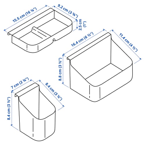 Illustration with measurements for the product: VISSLAÅN.