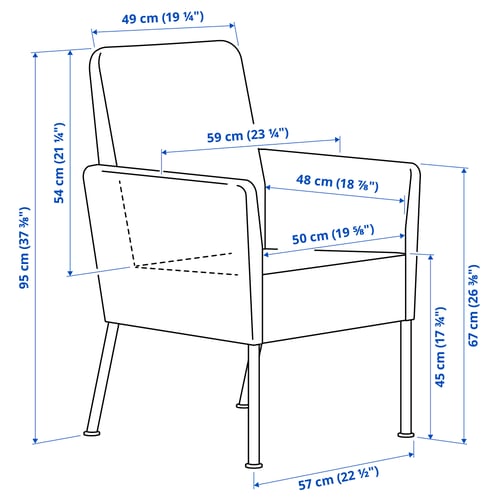 Illustration with measurements for the product: VITTSKÄR.