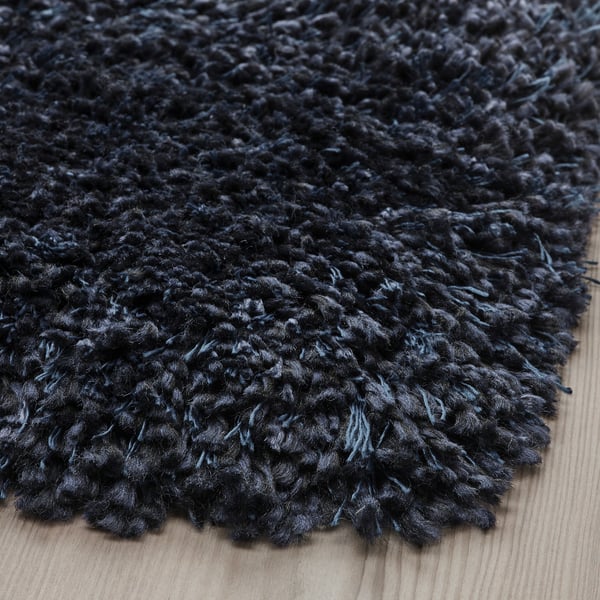 VOLLERSLEV Rug, high pile, dark blue, 200x300 cm