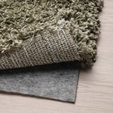 VOLLERSLEV Rug, high pile, grey-green, 133x195 cm