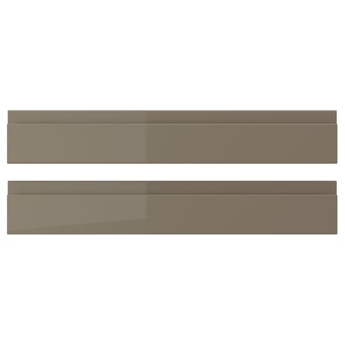 VOXTORP drawer fronts, dark grey-brown, glossy finish, modern design, rectangular shape, easy-clean surface.