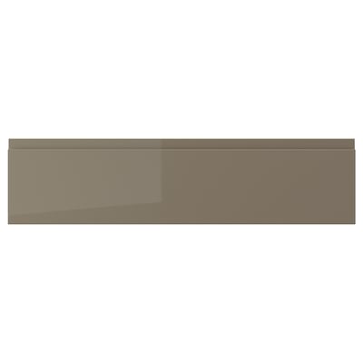 VOXTORP drawer front, high-gloss dark grey-brown, smooth, rectangular with integrated handle.
