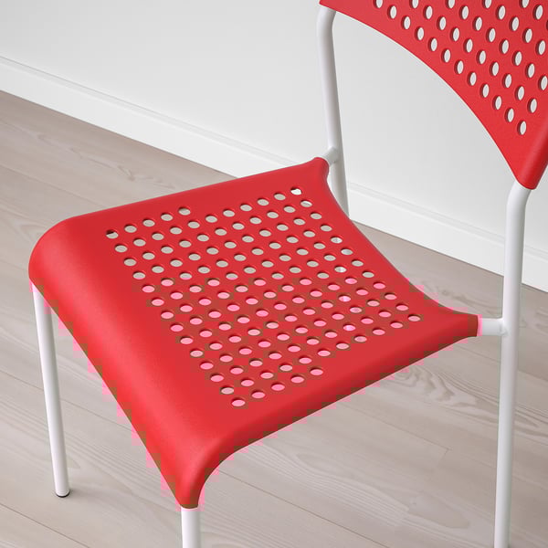 ADDE Chair, red/white IKEA