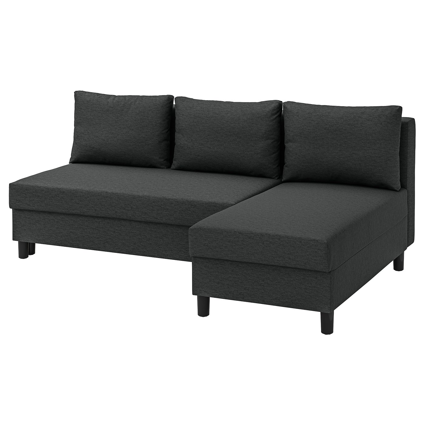 ÄLVDALEN 3seat sleeper sofa with chaise, Knisa dark gray IKEA