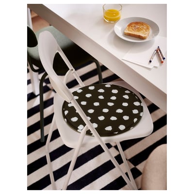 ÄNGSFRÄKEN Chair pad, black/white, 36 cm