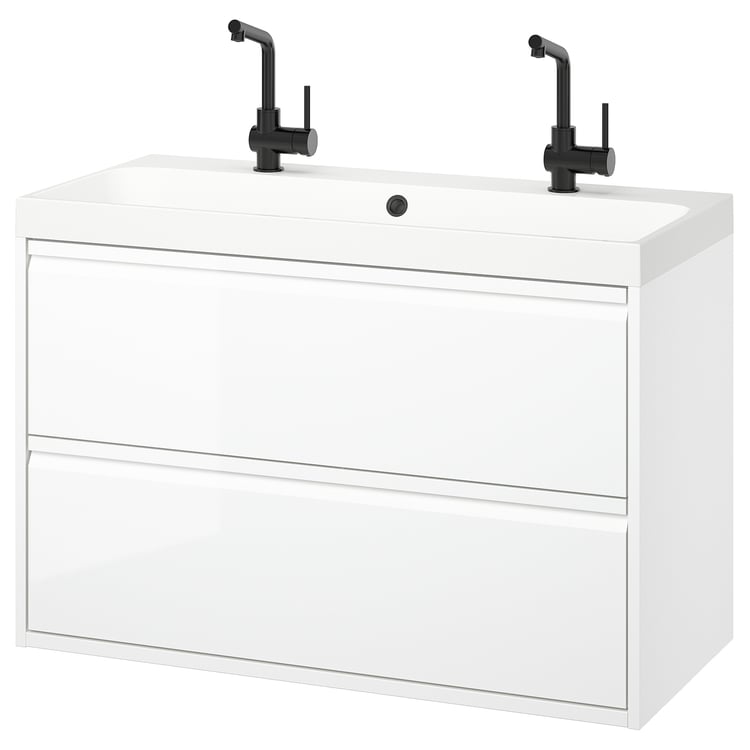 ÄNGSJÖN / BACKSJÖN Bathroom vanity with sink & faucets IKEA