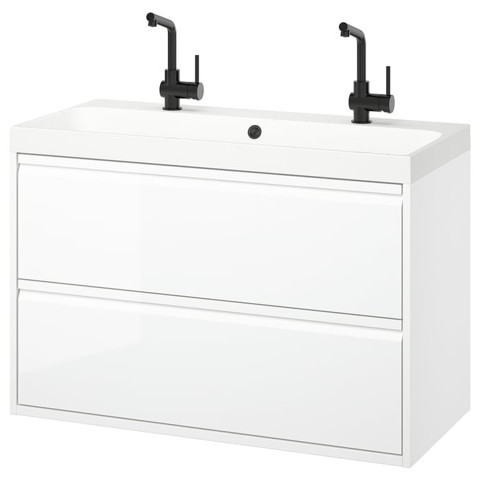 ÄNGSJÖN / BACKSJÖN Bathroom vanity with sink & faucets IKEA