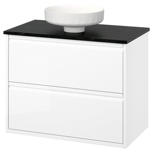 ÄNGSJÖN / LERSJÖN Bathroom vanity w/ drawers and sink